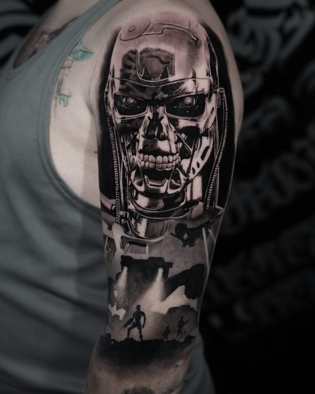 black and grey realism tattoo by Milan Boros, London