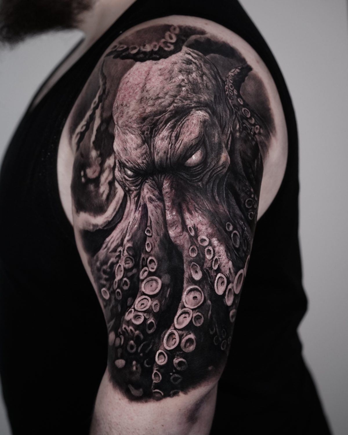 black and grey realism tattoo by Milan Boros, London